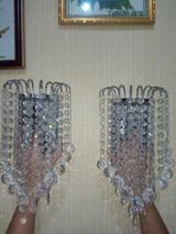 Kristal divar braları – 2 ədəd (cüt) - Material: xrom rəngli metal — İşıqlandırma