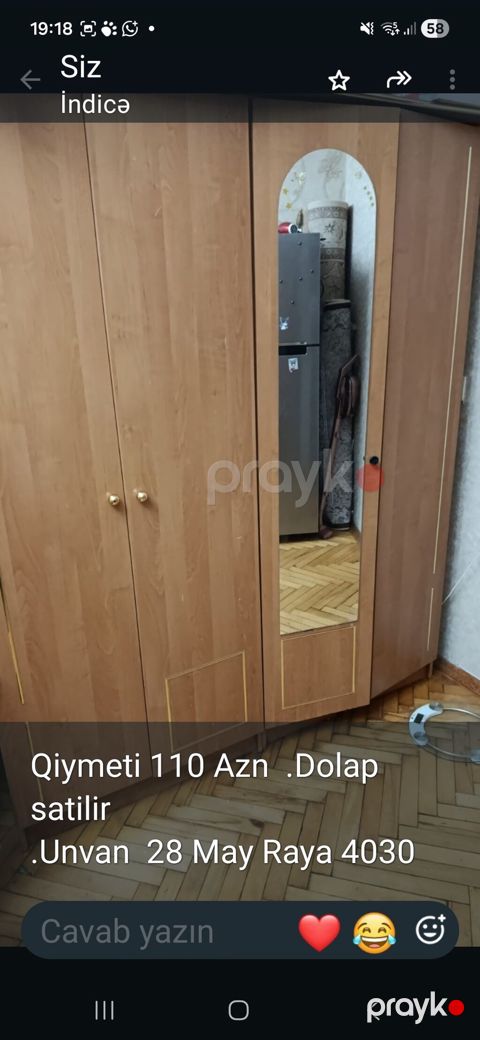Mebel dolabı - Material: ağac rəngli laminat - Ölçü: 4 qapılı iri — Sumqayıt