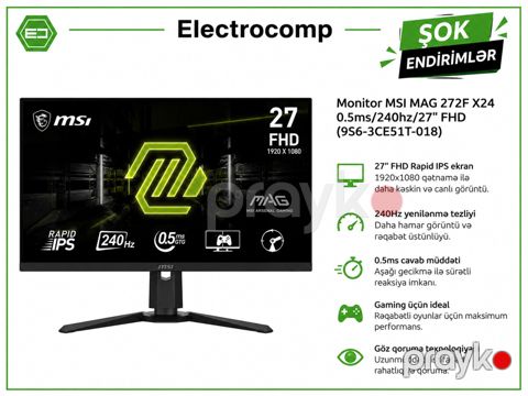 MSI MAG 272F X24 Gaming Monitor — Bakı