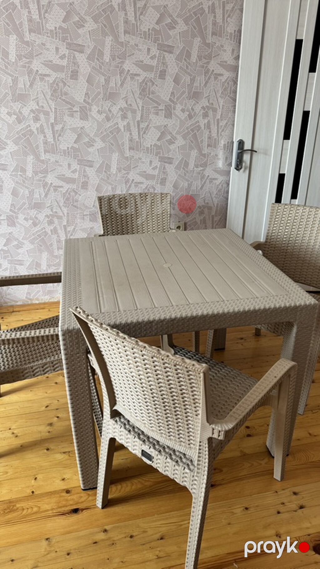 Məhsul: 4 nəfərlik masa–stul dəsti Təsvir: - Rattan fakturalı, bej — Mobilya dəstləri, Bakı (6)