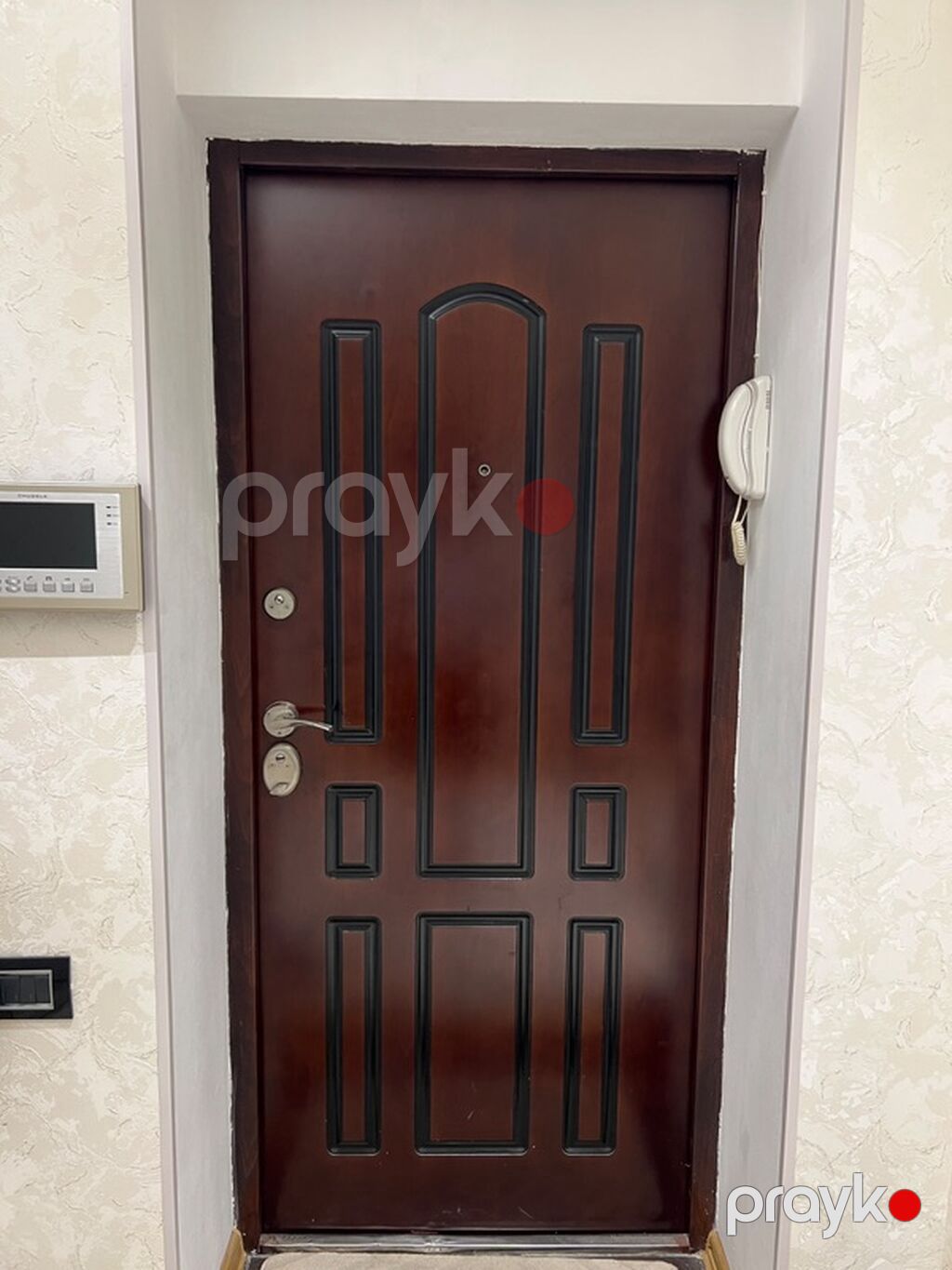 Metall giriş qapısı – klassik dizayn - Material: polad əsaslı, taxta — Pəncərələr, qapılar, balkonlar, Bakı (2)