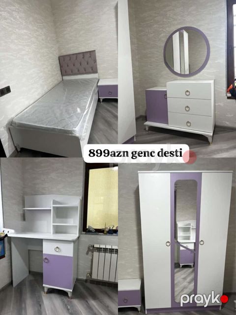 Gənc otağı mebel dəsti – 899 AZN Tərkibi: - Tək nəfərlik çarpayı — Bakı