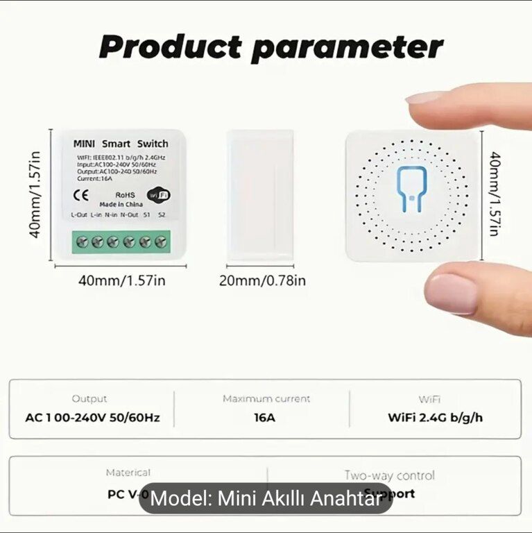Tuya Mini Wi-Fi Keçid Modulu — Şəbəkə və server avadanlığı, Bakı (2)