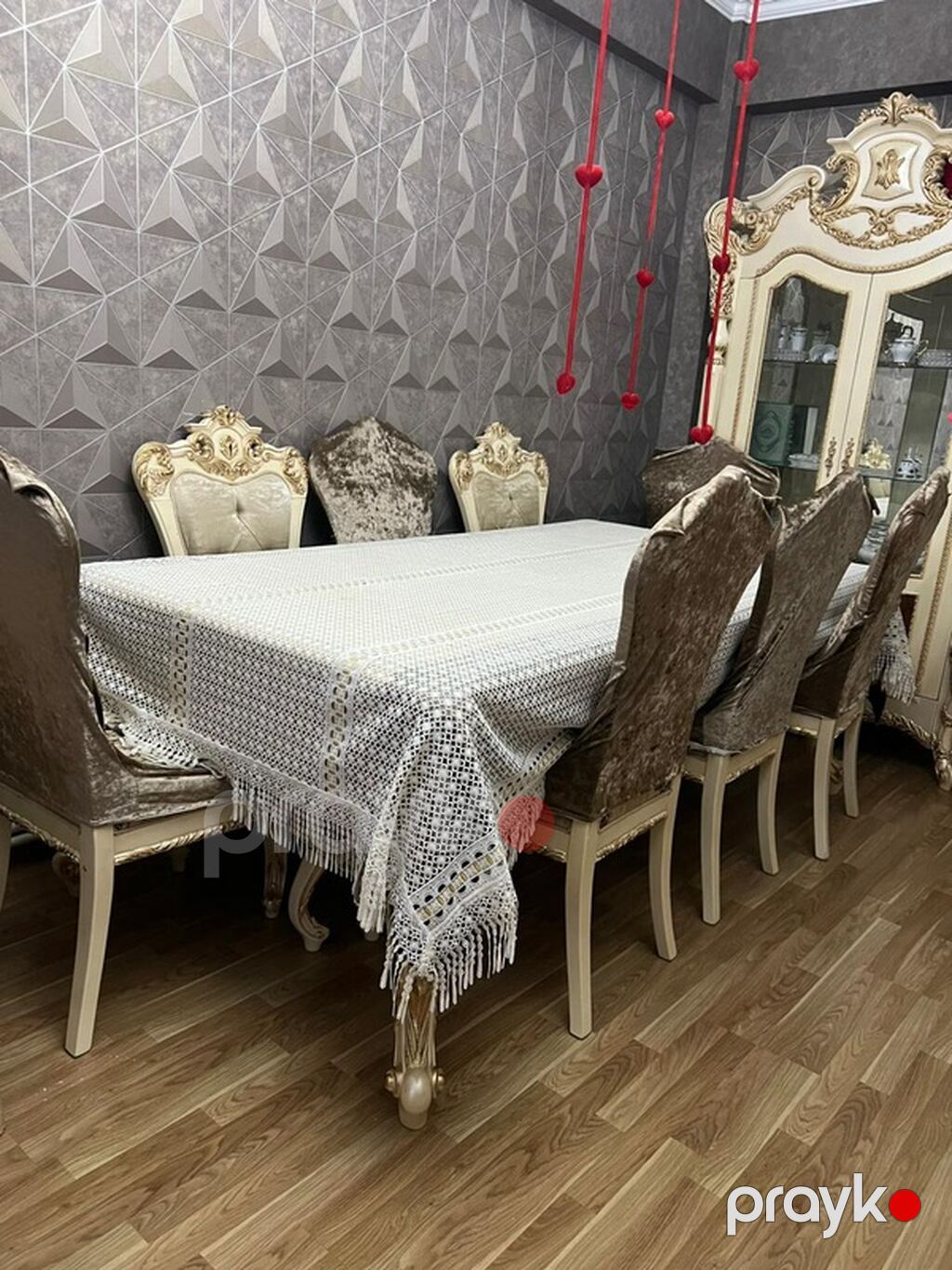Klassik üslubda dəbdəbəli yemək dəsti - Tərkib: 1 böyük düzbucaqlı — Masalar və stullar, Xırdalan (2)
