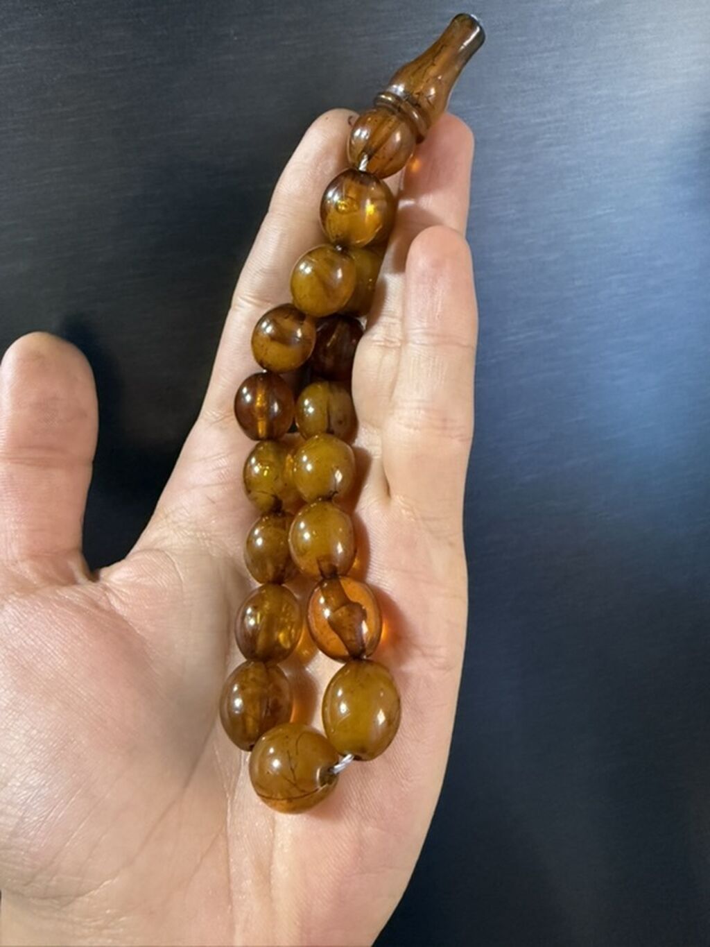 Məhsul: Kəhrəba təsbeh Təsvir: - Material: Təbii kəhrəba görünüşlü — Uca bilərziklər, Masazır (2)
