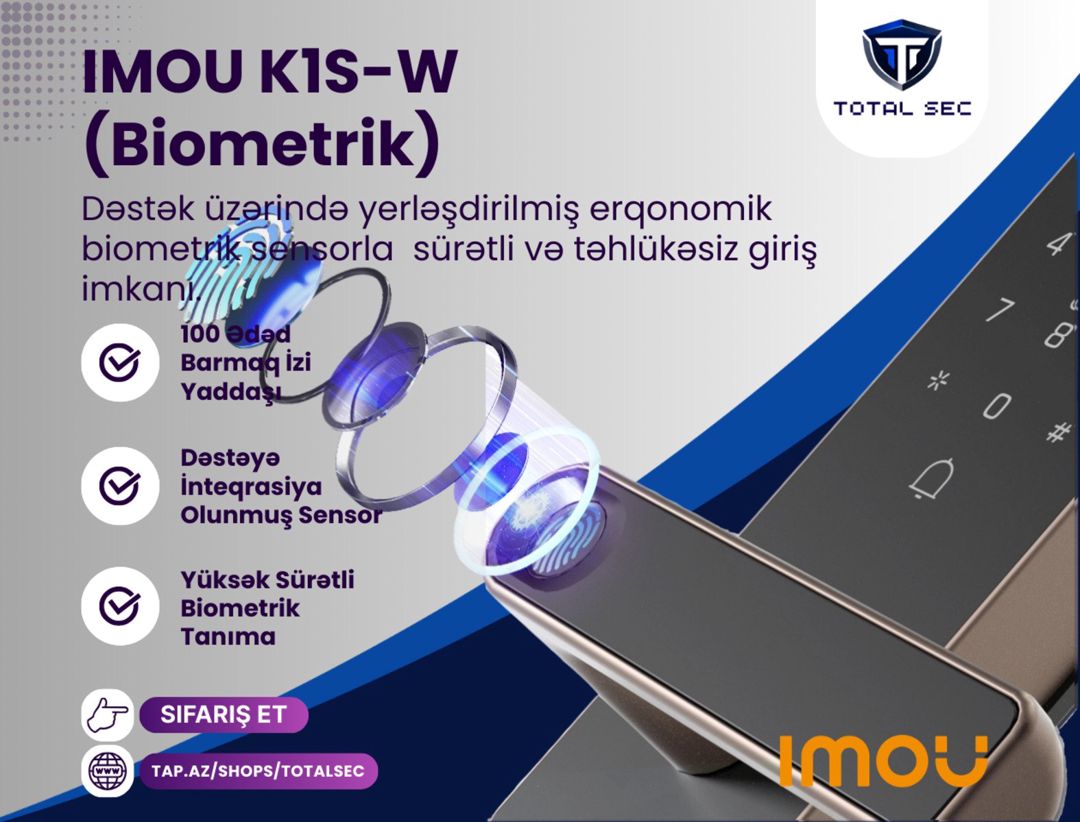 İmou ağıllı kilid - K1S-W — Ağıllı ev və təhlükəsizlik, Bakı (2)