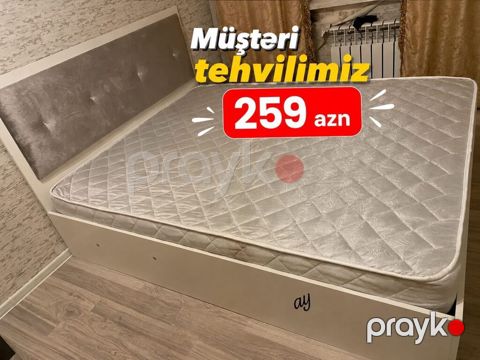 Ikili çarpayı və döşək dəsti - Ölçü: təxmini 200x160 sm (standart