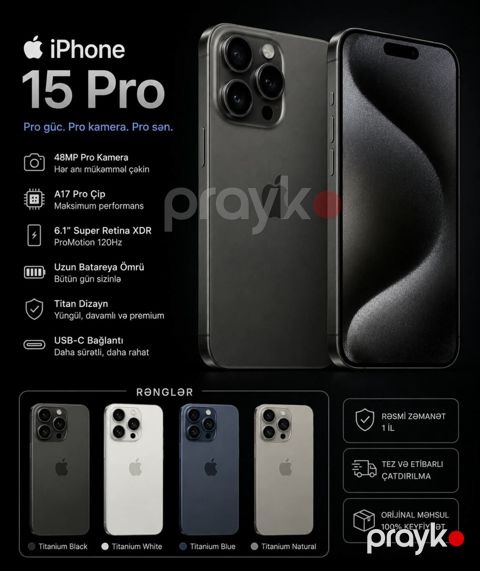 Apple iPhone 15 Pro Black Titanium 128GB/8GB