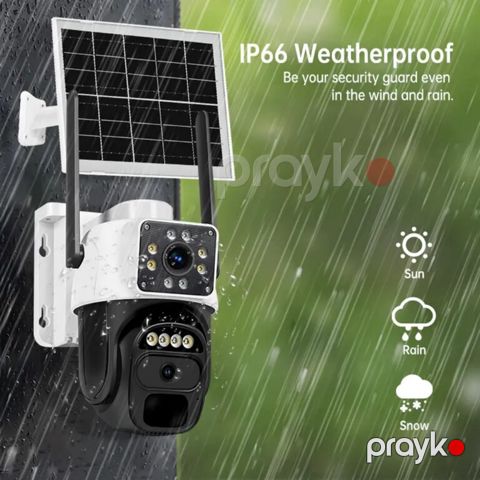 Simsiz 4G sim kartlı solar PTZ 2 kamera 360° 8mp/4K — Bakı