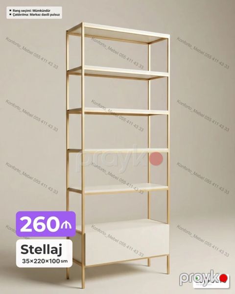 Stellaj – dekorativ və funksional açıq rəf sistemi Ölçülər: 35 220 — Bakı