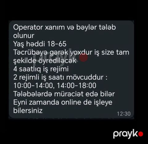 Çağrı mərkəzi operatoru tələb olunur, Tələbələr, İstənilən yaş, Təcrübəsiz — Bakı