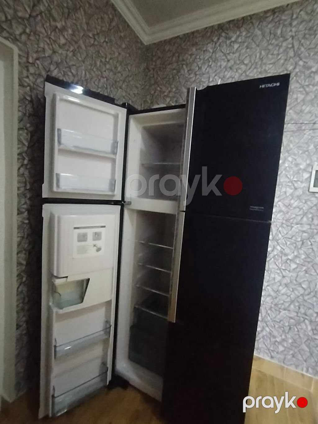Hitachi dörd qapılı No Frost soyuducu - Rəng: parlaq qara şüşə ön — Soyuducular, Digah (3)