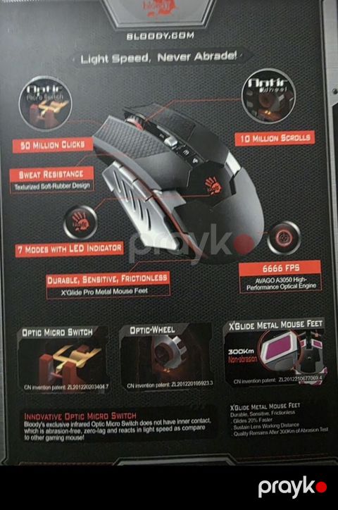 Bloody T50 Optic Micro Switch Gaming Mouse Yuksek fpsli Macro mouse 7 — Xırdalan