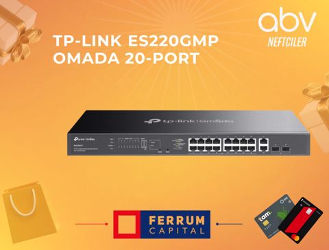 TP-Link ES220GMP - Omada 20-Port GE Easy Managed Switch with 16-Port PoE+ — Bakı