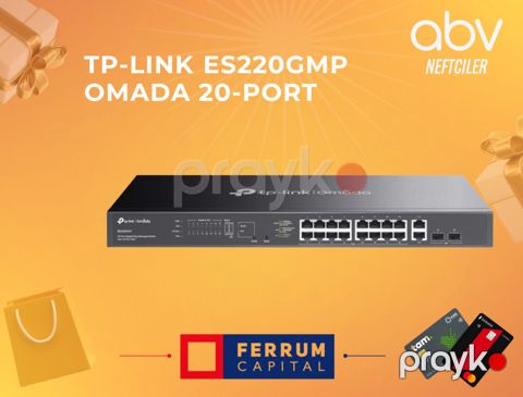 TP-Link ES220GMP - Omada 20-Port GE Easy Managed Switch with 16-Port PoE+ — Bakı