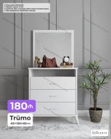 Trümo – 40×180×80 sm - Minimalist dizaynlı ağ trümo: üstündə geniş — Mallar