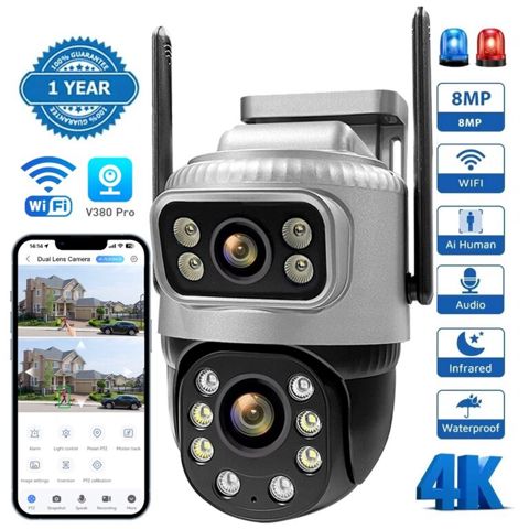 4G tam simsiz PTZ360° 2 kamera 8MP/4K+64GB — Bakı