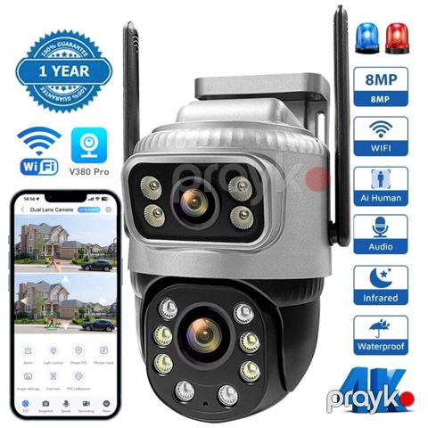 4G tam simsiz PTZ360° 2 kamera 8MP/4K+64GB — Bakı