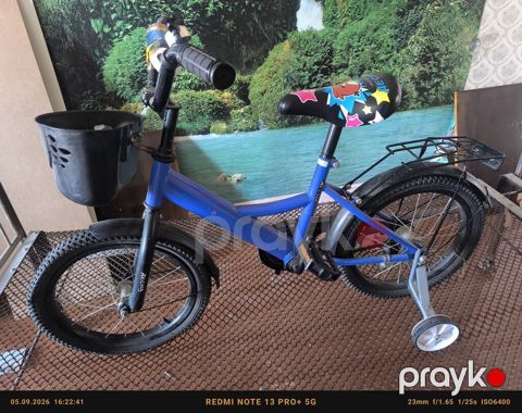 Uşaq velosipedi – 16” təkərlər - Rəng: mavi gövdə, qara detallar — Sumqayıt
