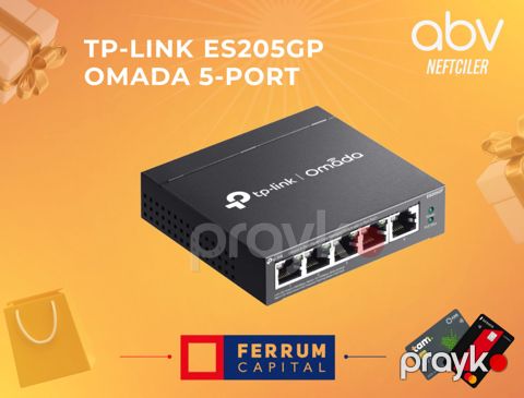 TP-Link ES205GP Omada 5-Port GE Easy Managed PoE Switch, 5?GE RJ45 Port — Bakı