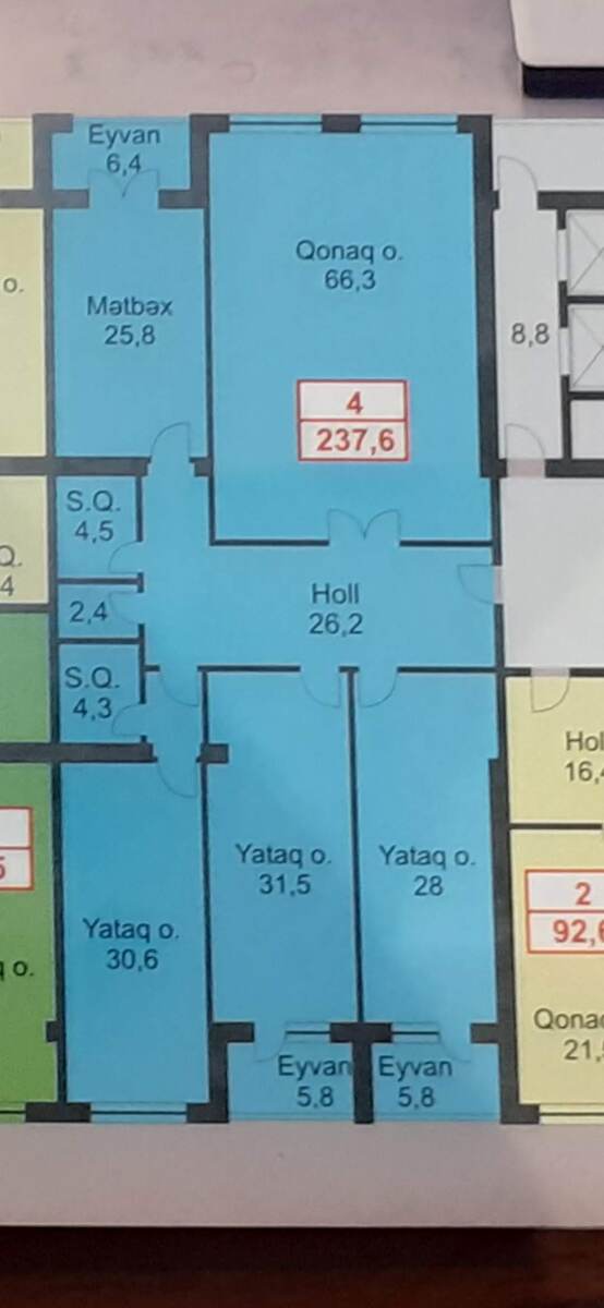 Satılır 4 otaqlı yeni tikili 237 m² — Mənzil, Bakı (4)