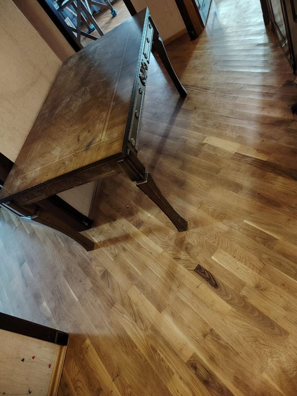 Qonaq otağı üçün, İşlənmiş, Açılan, Dördbucaq masa, 6 stul — Masalar və stullar, Bakı (2)