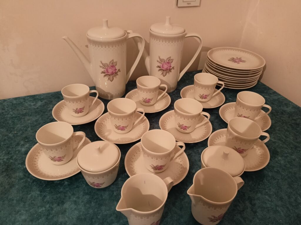 Çay dəsti, rəng - Ağ, Farfor, Almaniya — Süfrə qabı, Bakı (5)