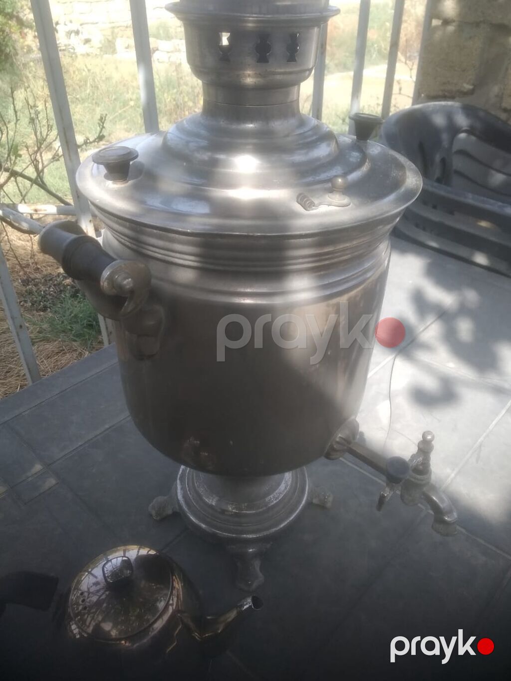 Metall samovar + çaydan dəsti - Klassik kömür/odunla işləyən samovar — Samovarlar, Bakı (2)
