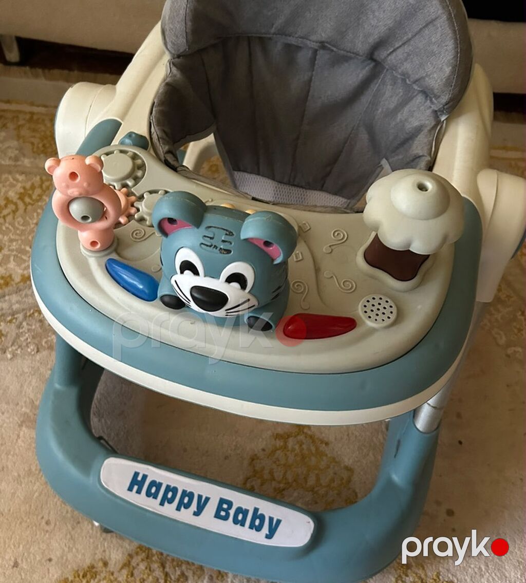 Happy Baby uşaq gəzdirəni (walker) - Rəng: açıq mavi/ağ, oturacaq — Kürəklər və yürüyüş aparatları, İmişli (2)