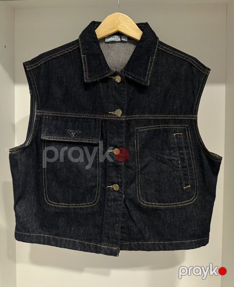 Prada denim dəst – jilet və mini ətək 250 azn alinib hec geyinilmeyib — Bakı