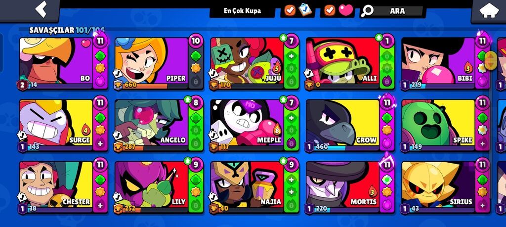 Brawl Stars hesabı – yüksək trofeyli və zəngin kontentli - Kupa yolu — Digər, Bakı (2)