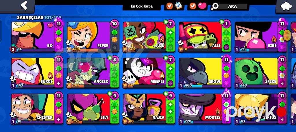 Brawl Stars hesabı – yüksək trofeyli və zəngin kontentli - Kupa yolu — Digər, Bakı (2)