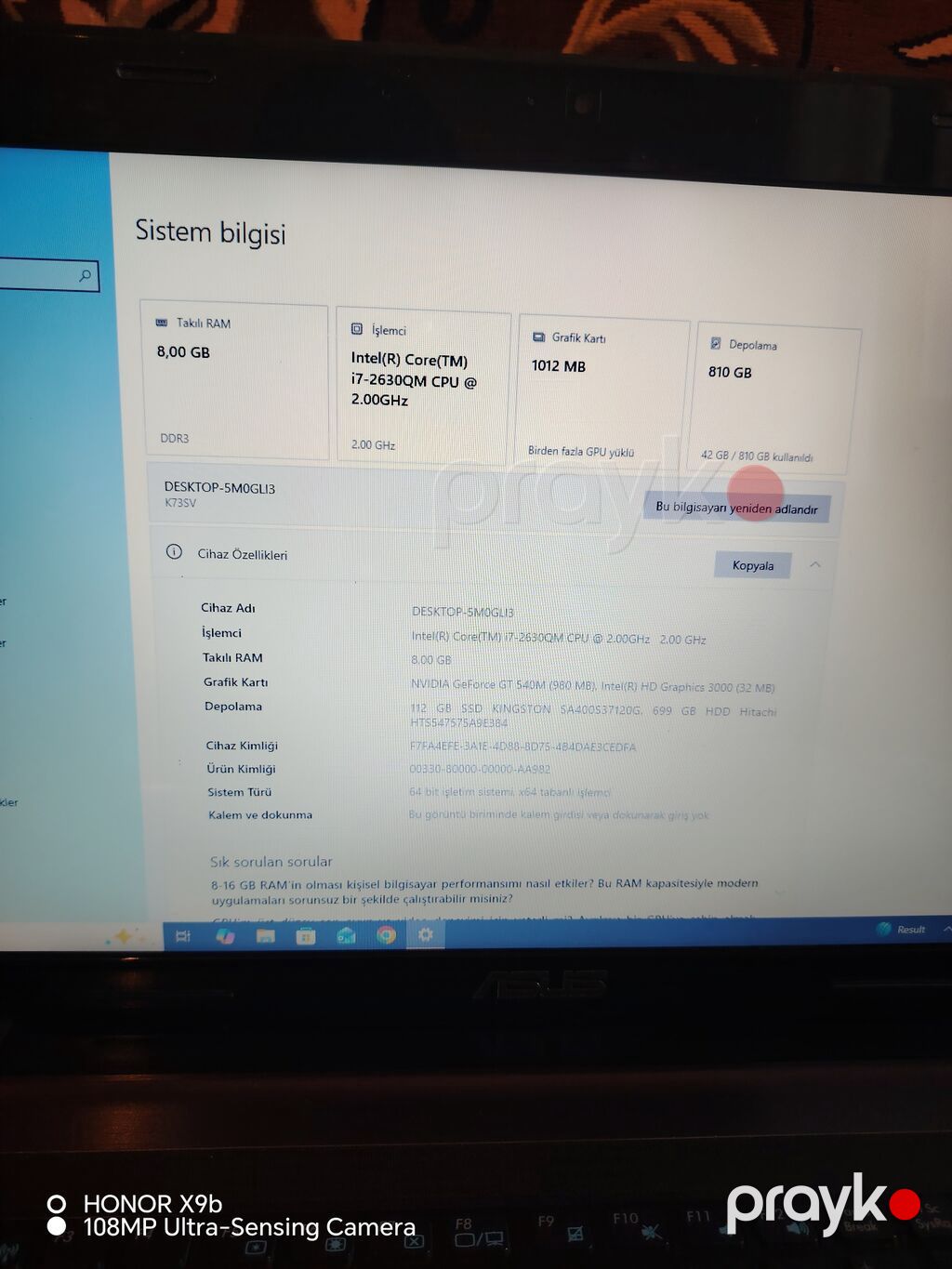 ASUS noutbuk - Ekran: 15.6" (şüşəli parlaq panel) - Əməliyyat — Asus, Mingəçevir (5)