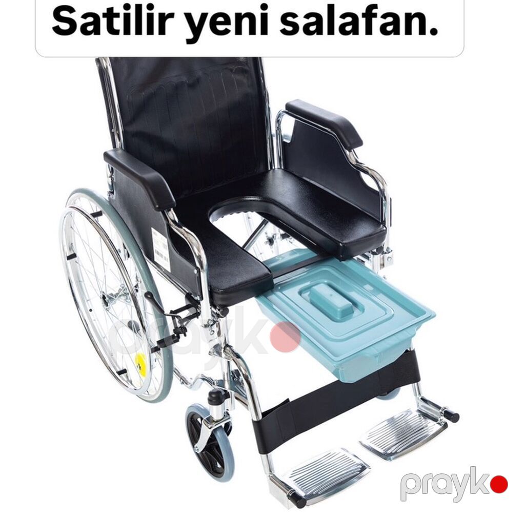 Tualet funksiyalı əlil arabası - Yumşaq yastıqlı, U formalı oturacaq — Sanitar kresloları, Digah (2)