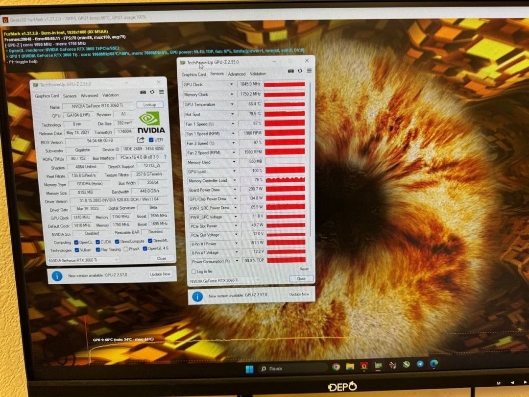 Gigabyte GeForce RTX 3060 Ti Eagle 8GB (RFB) — Kompüterlər və noutbuklar, Bakı (7)