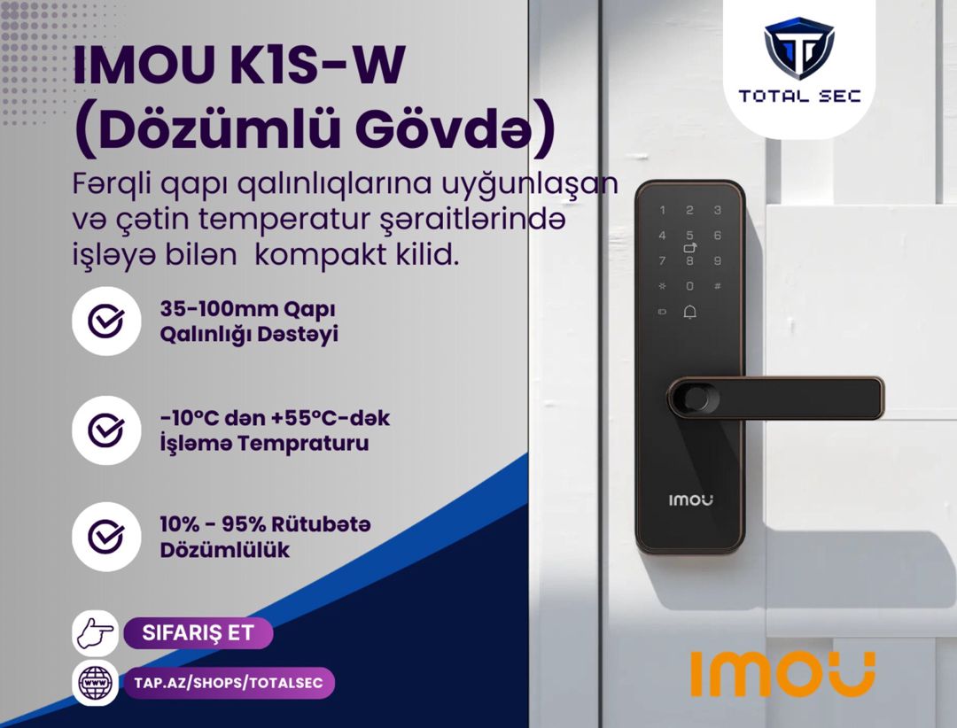 İmou ağıllı kilid - K1S-W — Ağıllı ev və təhlükəsizlik, Bakı (7)