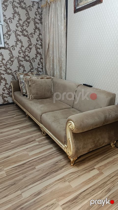 Klassik üslubda künc divan dəsti - Rəng: isti bej/qəhvəyi - Material — Saray