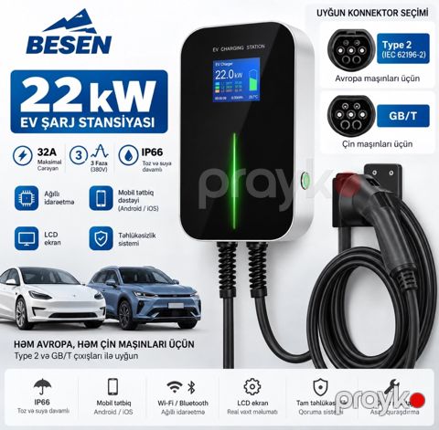 Besen 22 kW Elektrikli Avtomobil Şarj Stansiyası