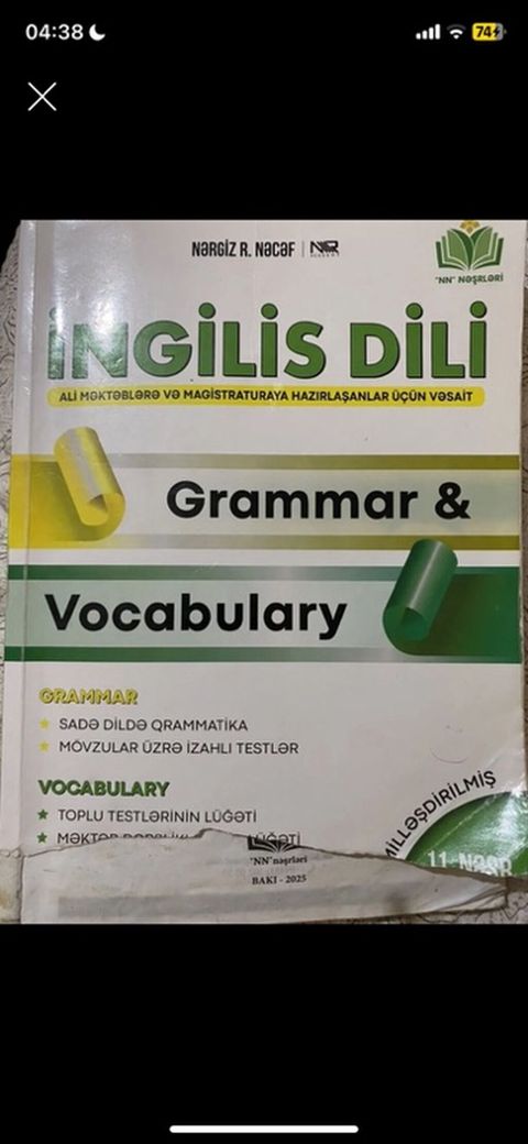 Məhsul: “İngilis Dili – Grammar & Vocabulary” (Nərgiz R. Nəcəf — Bakı
