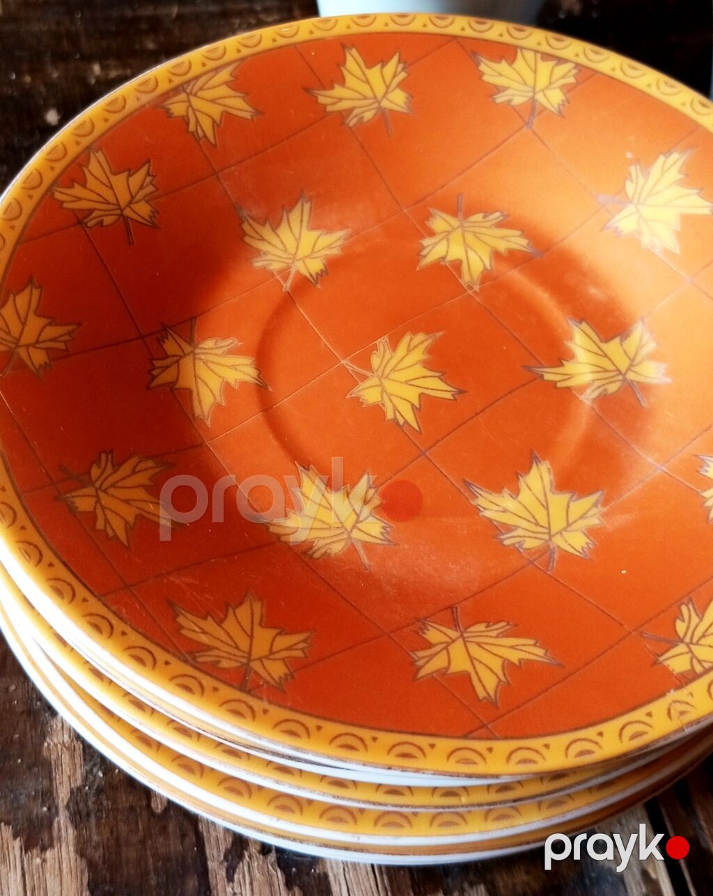 Çay dəsti, rəng - Narıncı, Farfor, Yaponiya — Süfrə qabı, Digah (3)