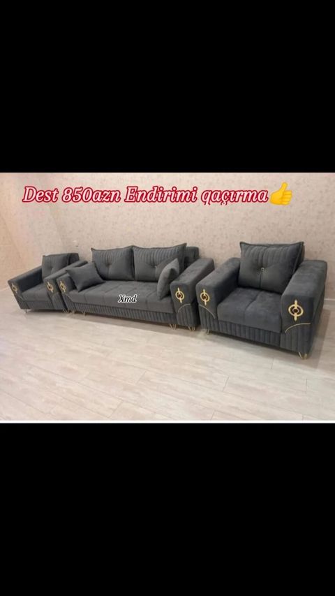 3-lü mebel dəsti – 850 AZN endirimli Tərkib: - 1 ədəd üçlü divan - 2 — Bakı