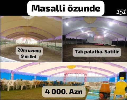 Masallı ərazisində iri ölçülü tədbir çadırı (tək palatka) satılır — Masallı