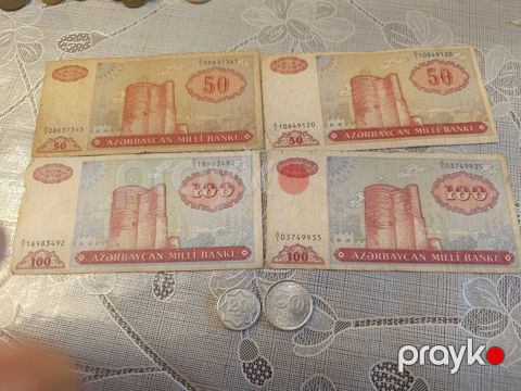 Azerbaycan Milli Bankının köhnə pullari 1990 il. Tərkib: - 2 ədəd 50 — Bakı