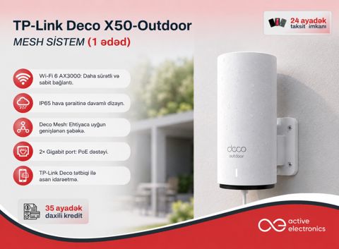 Mesh Wi-Fi Sistemi TP-Link Deco X50-Outdoor AX3000 — Bakı