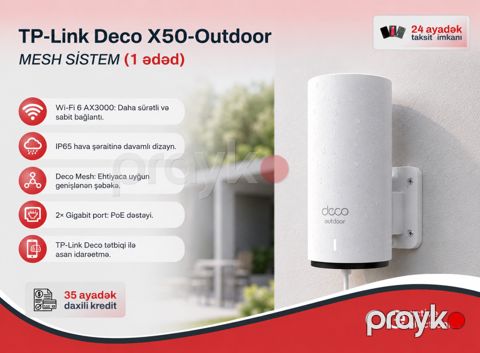Mesh Wi-Fi Sistemi TP-Link Deco X50-Outdoor AX3000 — Bakı