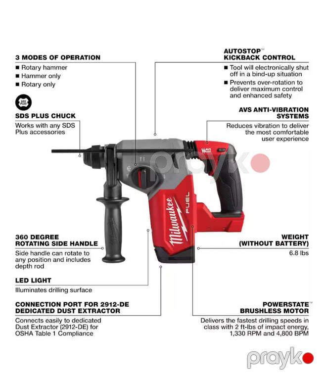 Drel "Milwaukee 2912" — Təmir və inşaat, Bakı (11)