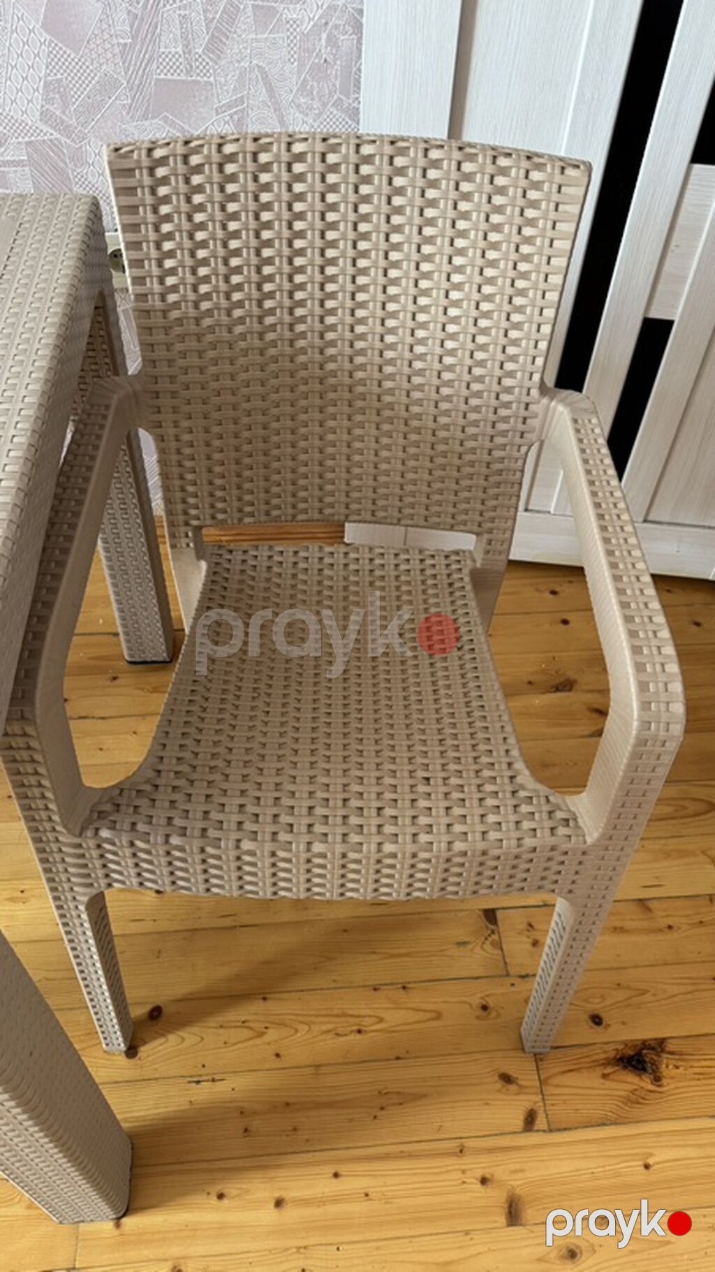 Məhsul: 4 nəfərlik masa–stul dəsti Təsvir: - Rattan fakturalı, bej — Mobilya dəstləri, Bakı (5)