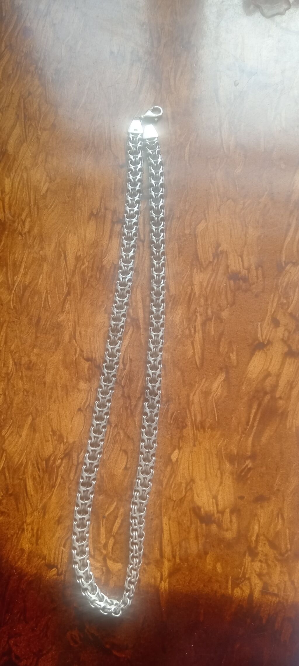Gümüş rəngli zəncir kolye - Material: metal ərinti, parlaq gümüş — Qolye və zəncir, Bakı (2)