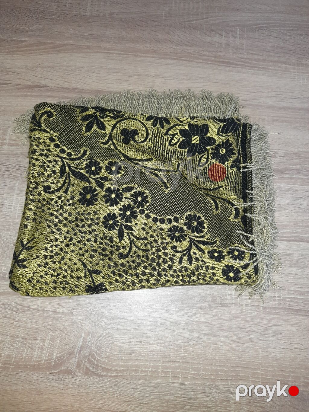 Qızılı-qaranlıq naxışlı şal/örtü - Material: sıx toxunma, ipəkabənzər — Örtüklər və çarşavlar, Bakı (2)