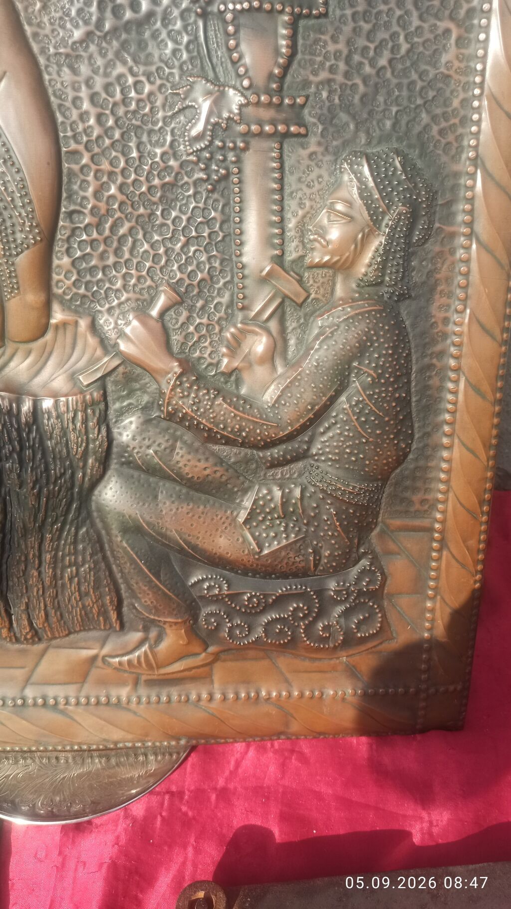 Misgər işi üslubunda relyefli mis panel 50*70 ölçüləri - Material — Plitka və örtü materialları, Digah (2)